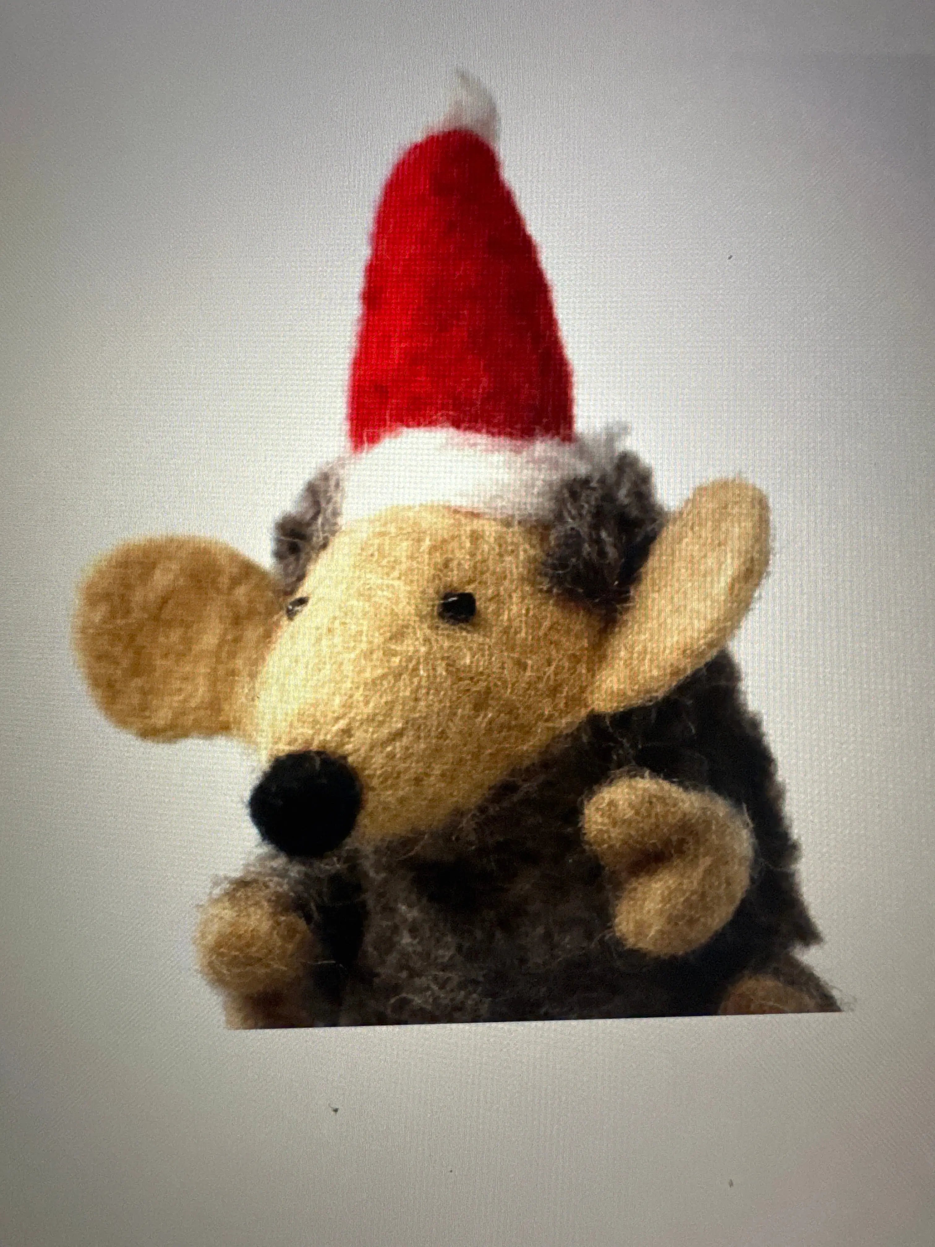 Hand Felted Christmas Ornament: Hedgehog - Global Groove (H) Global Groove