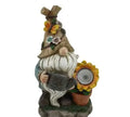 Garden solar powered watering sunflower dwarf resin decor  14 inches