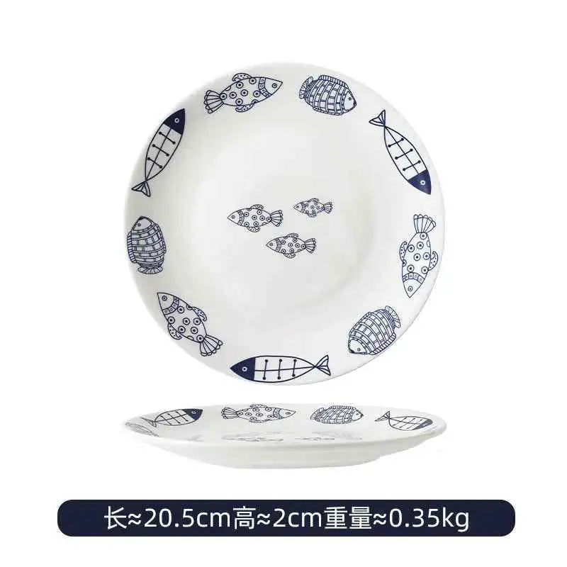 Home hand-painted ceramic plates, shallow plates, restaurant Western plates, breakfast plates, fruit plates, sk planes