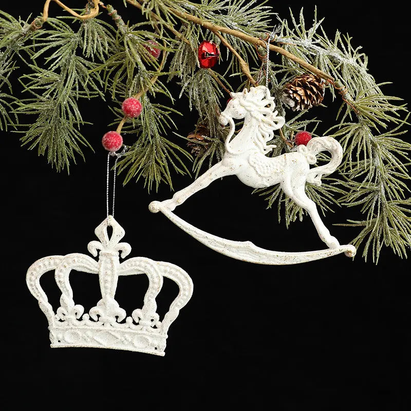 Vintage Christmas Tree Ornament, Retro Snowflake Hanging Decoration, Christmas Decor, Window Display Ornament eprolo