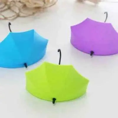 3Pcs/set Creative Umbrella Shape Hook Colorful Key Hanger Holder home Bedroom Wall decoration Accessories Wall Hanging Hooks Key Hangers Holder Towel Rack Multifunctional Hooks for Living Room Bedroom