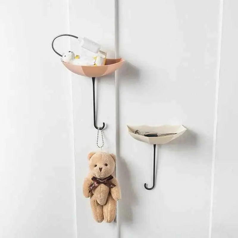 3Pcs/set Creative Umbrella Shape Hook Colorful Key Hanger Holder home Bedroom Wall decoration Accessories Wall Hanging Hooks Key Hangers Holder Towel Rack Multifunctional Hooks for Living Room Bedroom
