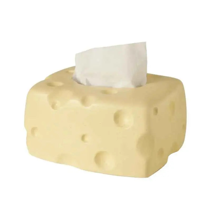 Cute Tissue Boxes Ceramic Cheese Shape  Storage Box