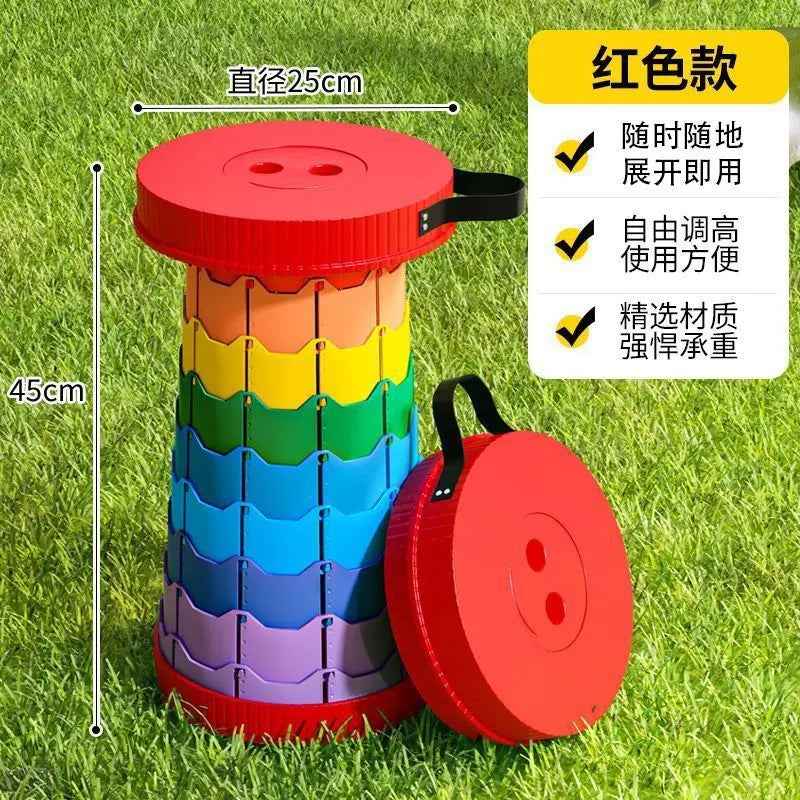 The folding Outdoor and retractable adjusted stool for yard use.