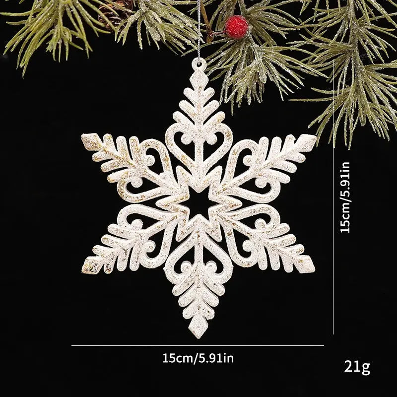 Vintage Christmas Tree Ornament, Retro Snowflake Hanging Decoration, Christmas Decor, Window Display Ornament eprolo