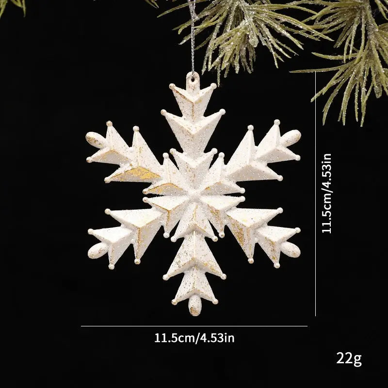 Vintage Christmas Tree Ornament, Retro Snowflake Hanging Decoration, Christmas Decor, Window Display Ornament eprolo