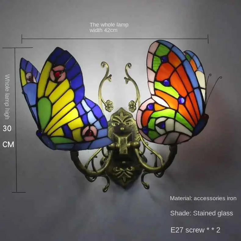 European and American Style Butterfly Colorful Wall Lamp