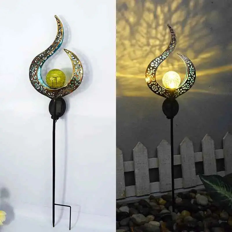 Outdoor Solar Lawn Lamp Moon Flame