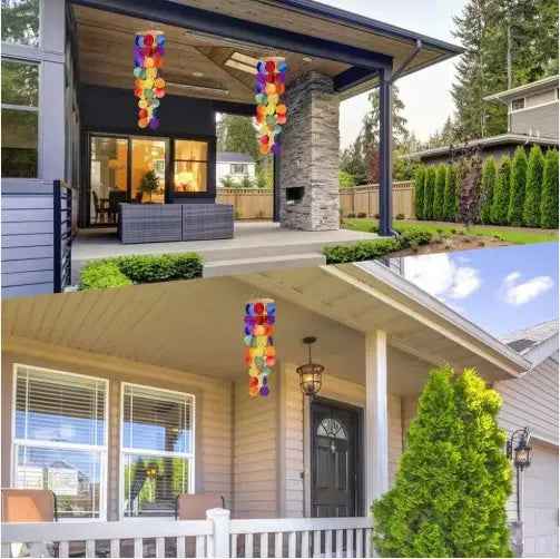 Wind Chimes For Outside Handcrafted Rainbow Capiz Shells  Coastal Style Decor For IndoorOutdoor Garden Decor