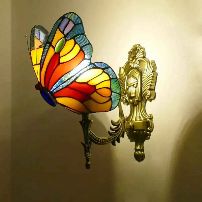 European and American Style Butterfly Colorful Wall Lamp