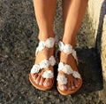 Summer flip-toe flat floral Bohemian women's sandals