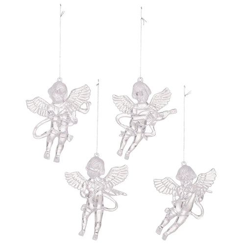 4PC Christmas Decorations Ornaments Transparent Acrylic Angel Ornament Christmas Tree Decoration Creative Ice Cone Home Decor eprolo