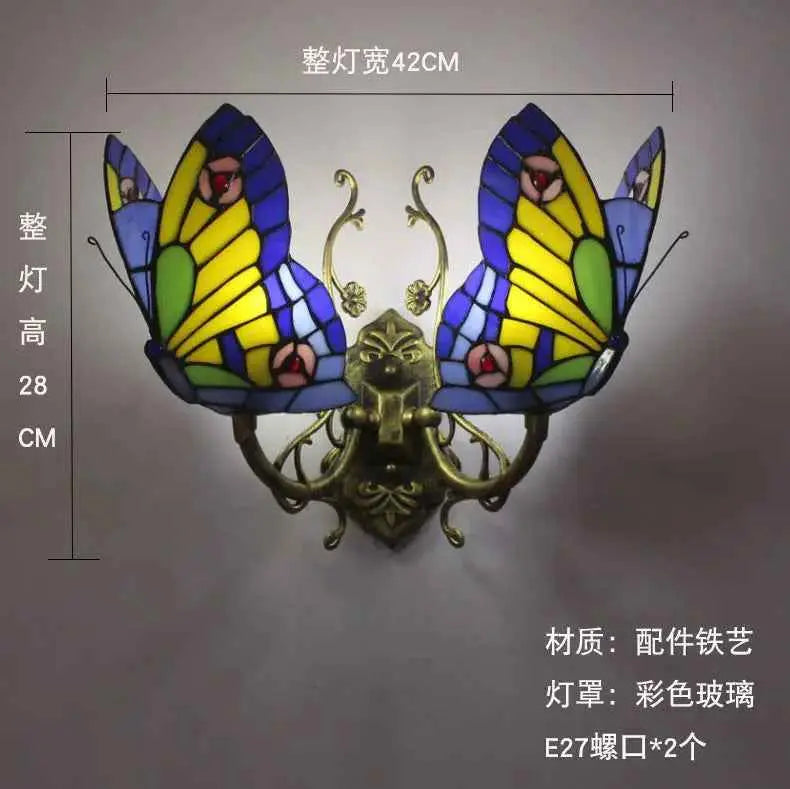 European and American Style Butterfly Colorful Wall Lamp