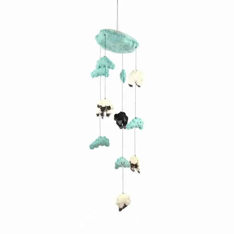 Blue Felt Counting Sheep Mobile - Global Groove Global Groove
