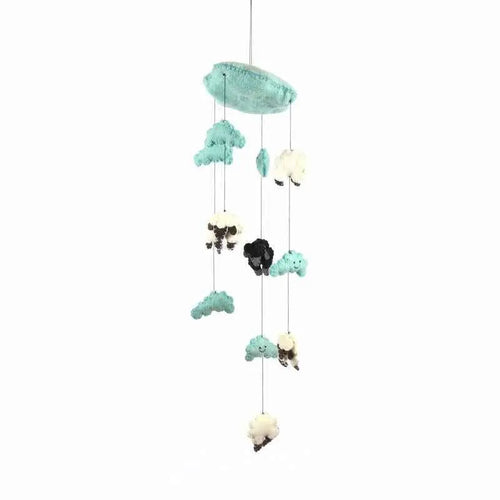 Blue Felt Counting Sheep Mobile - Global Groove Global Groove