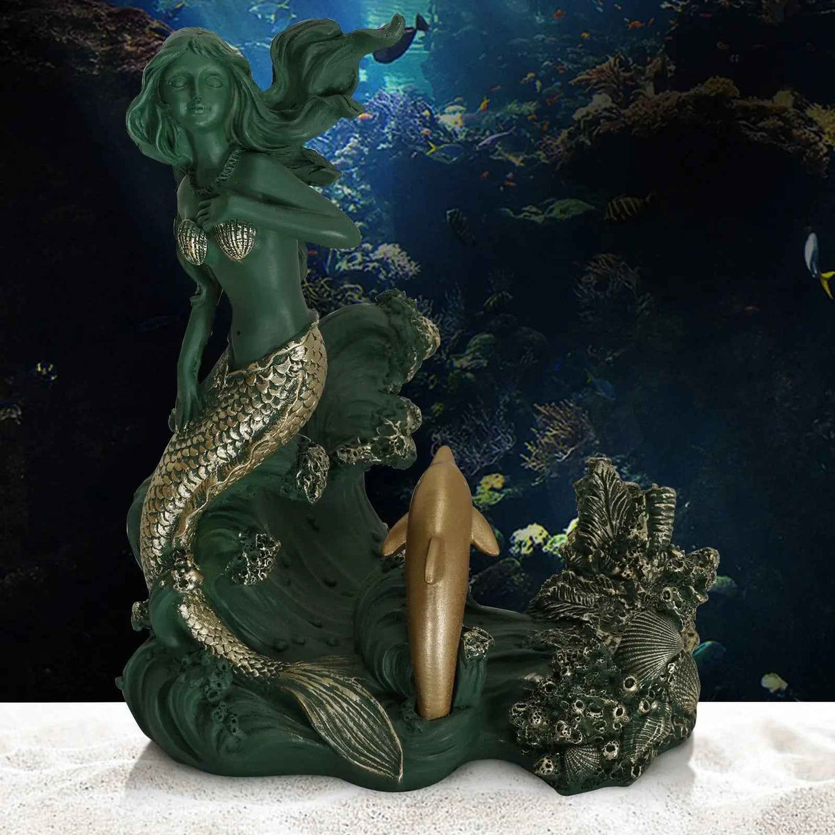 Mermaid resin decorative red wine rack ornaments