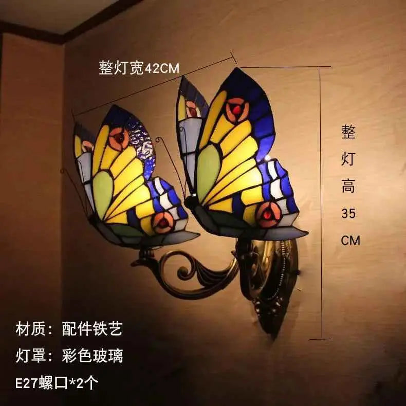 European and American Style Butterfly Colorful Wall Lamp