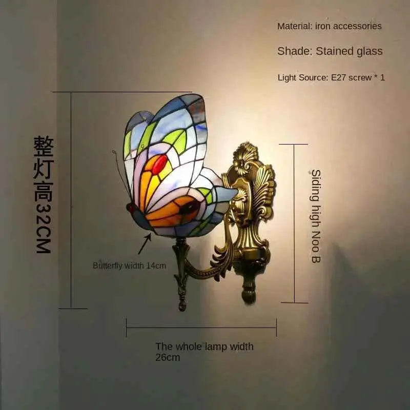 European and American Style Butterfly Colorful Wall Lamp