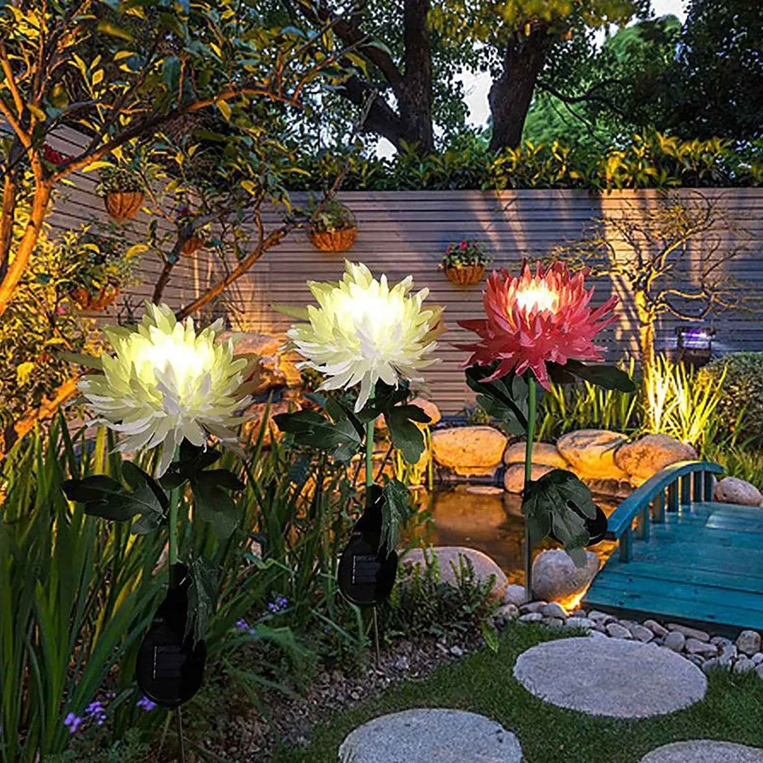New Solar Chrysanthemum Lamp Outdoor  Decor