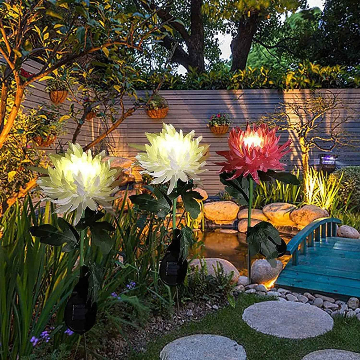 New Solar Chrysanthemum Lamp Outdoor  Decor