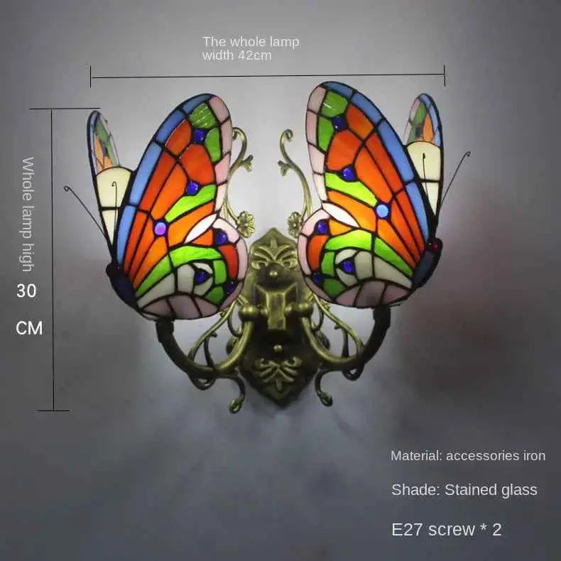 European and American Style Butterfly Colorful Wall Lamp