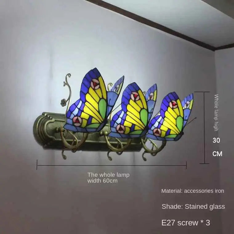 European and American Style Butterfly Colorful Wall Lamp
