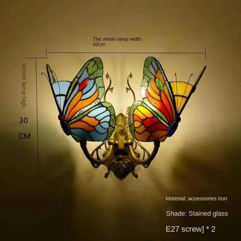 European and American Style Butterfly Colorful Wall Lamp