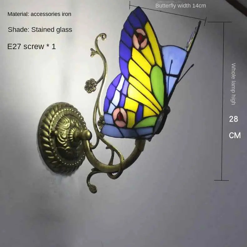 European and American Style Butterfly Colorful Wall Lamp