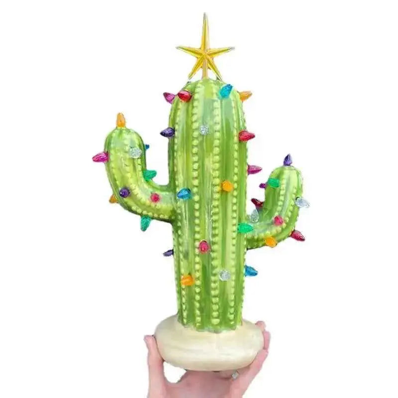 New Cactus Resin Decoration Decoration Led Home Lamp Design Atmosphere Green Plant Garden Light