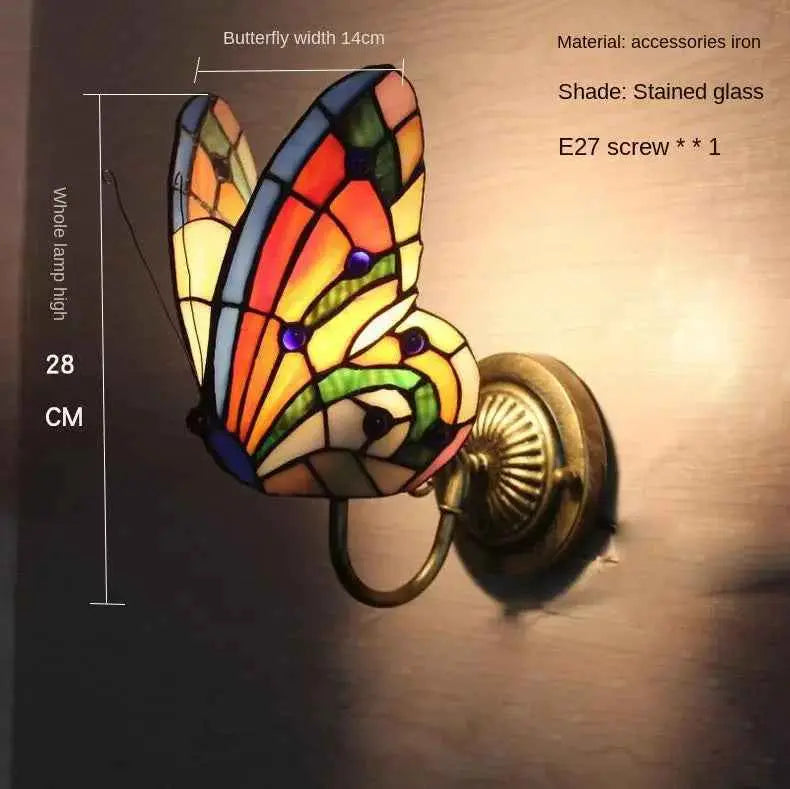 European and American Style Butterfly Colorful Wall Lamp