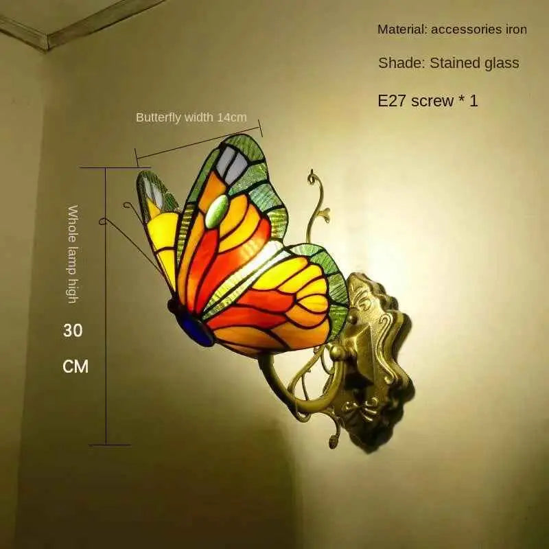 European and American Style Butterfly Colorful Wall Lamp