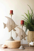 Set of 2 Charming Rustic Fish Candle Holders