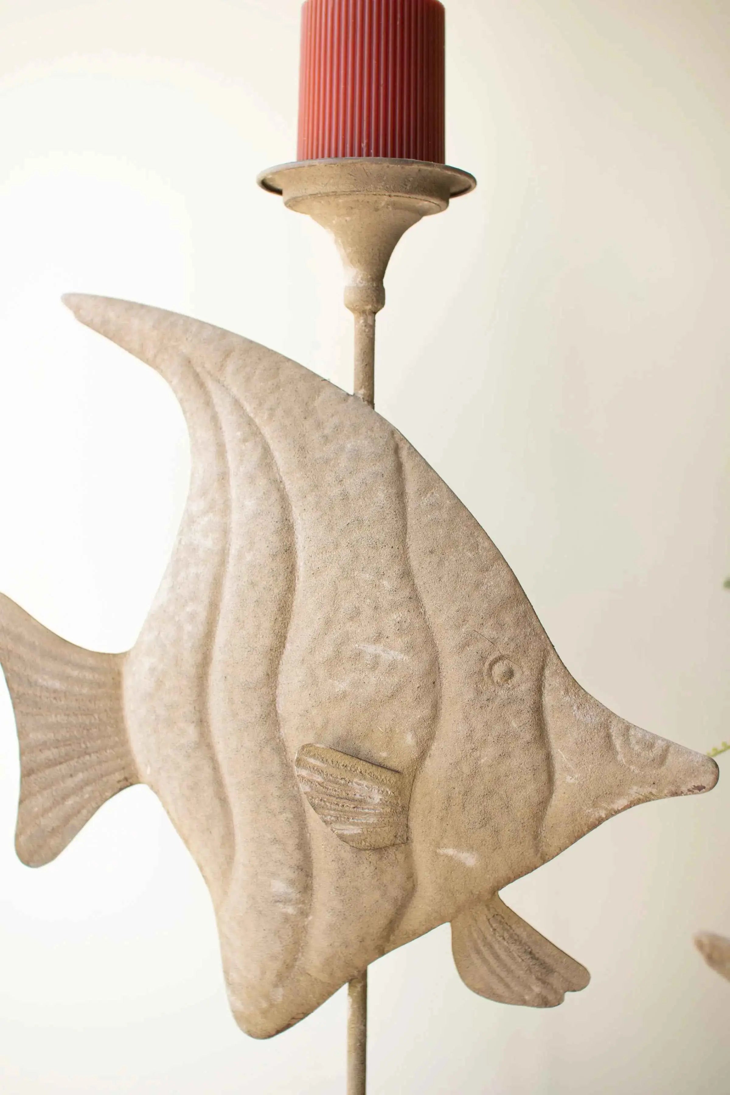 Set of 2 Charming Rustic Fish Candle Holders
