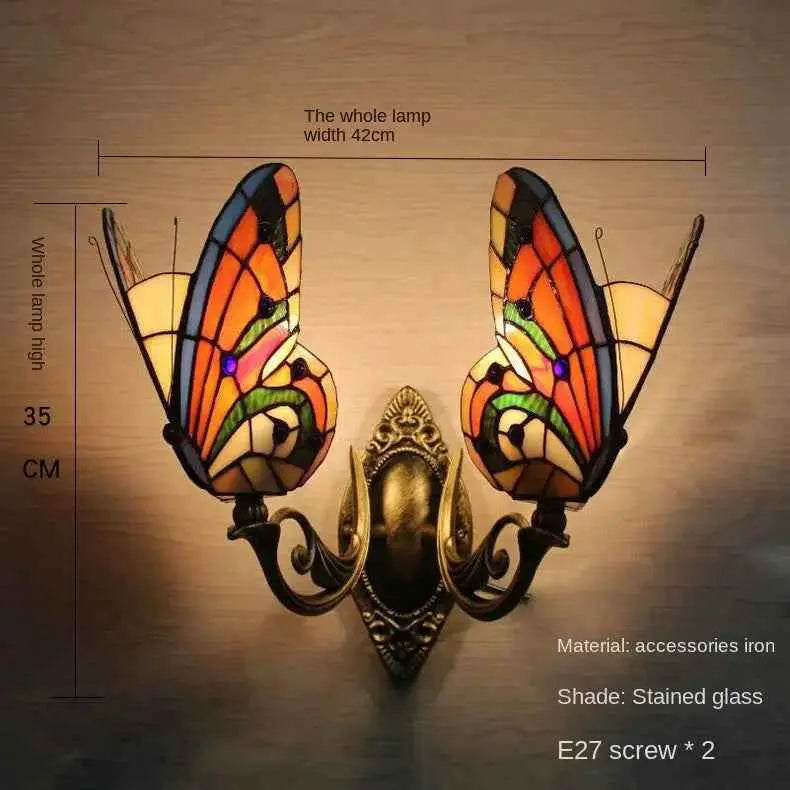 European and American Style Butterfly Colorful Wall Lamp