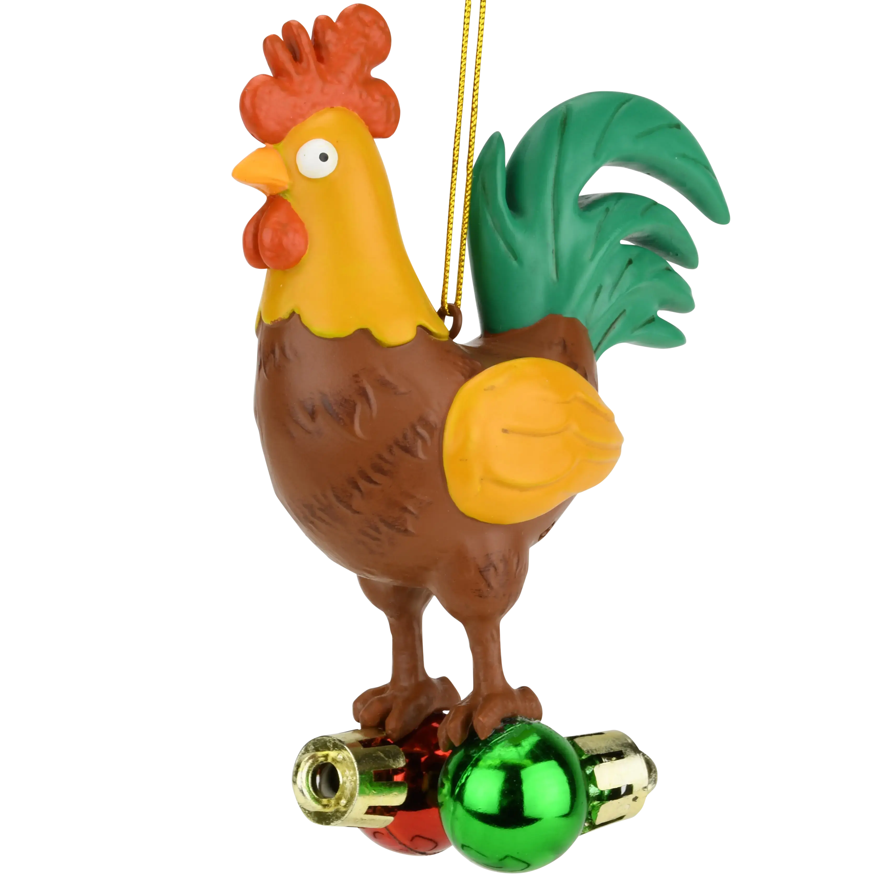 Cock and Bulbs Funny Christmas Ornament Decoration