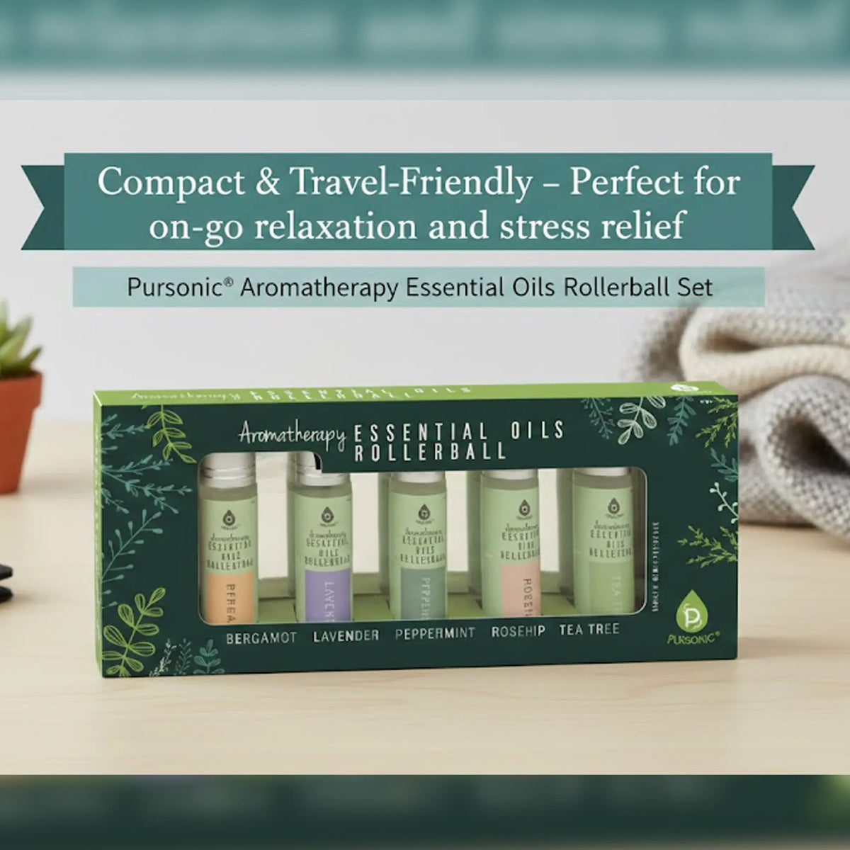 Aromatherapy Essential Oils Rollerballs (Bergamot, Lavender, Peppermint, Rosehip, Tea Tree)-4