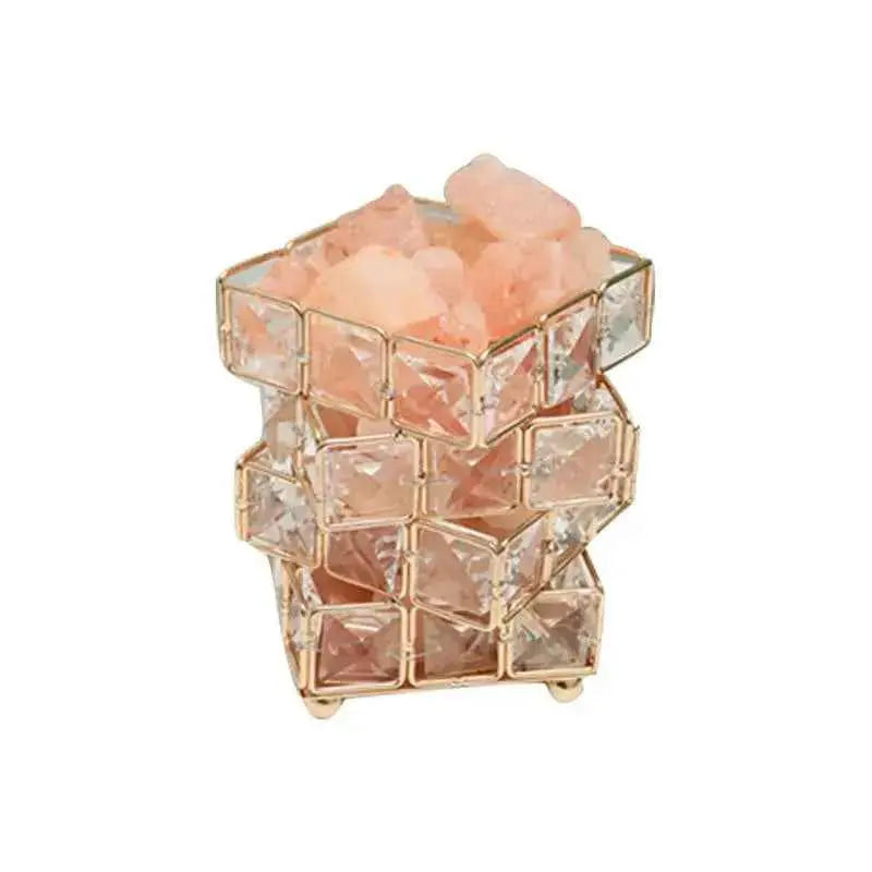 USB Crystal Table Lamp Three Color Cube Bedroom Bedside Night Light For Home Room