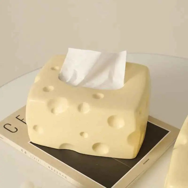 Cute Tissue Boxes Ceramic Cheese Shape  Storage Box