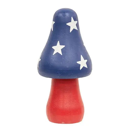 Set of 3 Wooden Americana Mushroom Sitters for Farmhouse Decor Countryside Home Decor