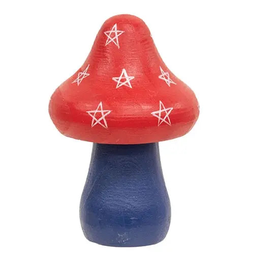 Set of 3 Wooden Americana Mushroom Sitters for Farmhouse Decor Countryside Home Decor