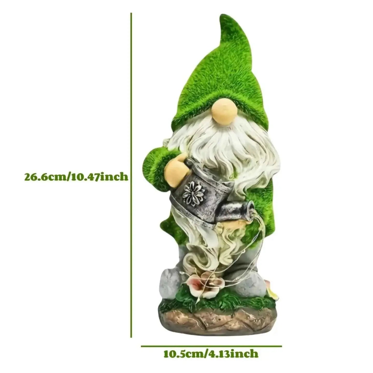 Outdoor Garden Solar Statue Light, Outdoor Gnomes Statues Decor, Garden Resin Flocking Gnome Watering Statue Decorative Light