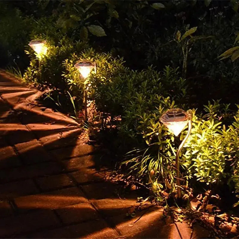 4 Solar Garden Diamond LED Lamps In White Warm White And Multicolor Stainless Steel Lamps For Garden Pathway Yard Stevvex