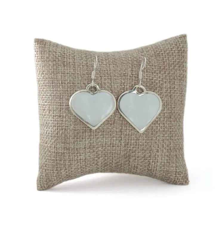 Mother Of Pearl Heart Dangle Earrings
