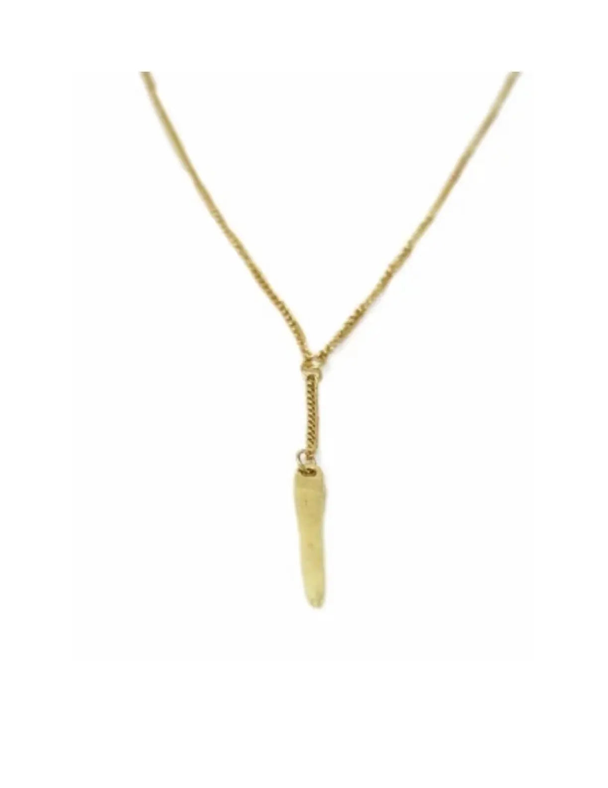 Cone Pendant Goldtone Necklace Mayra and Company