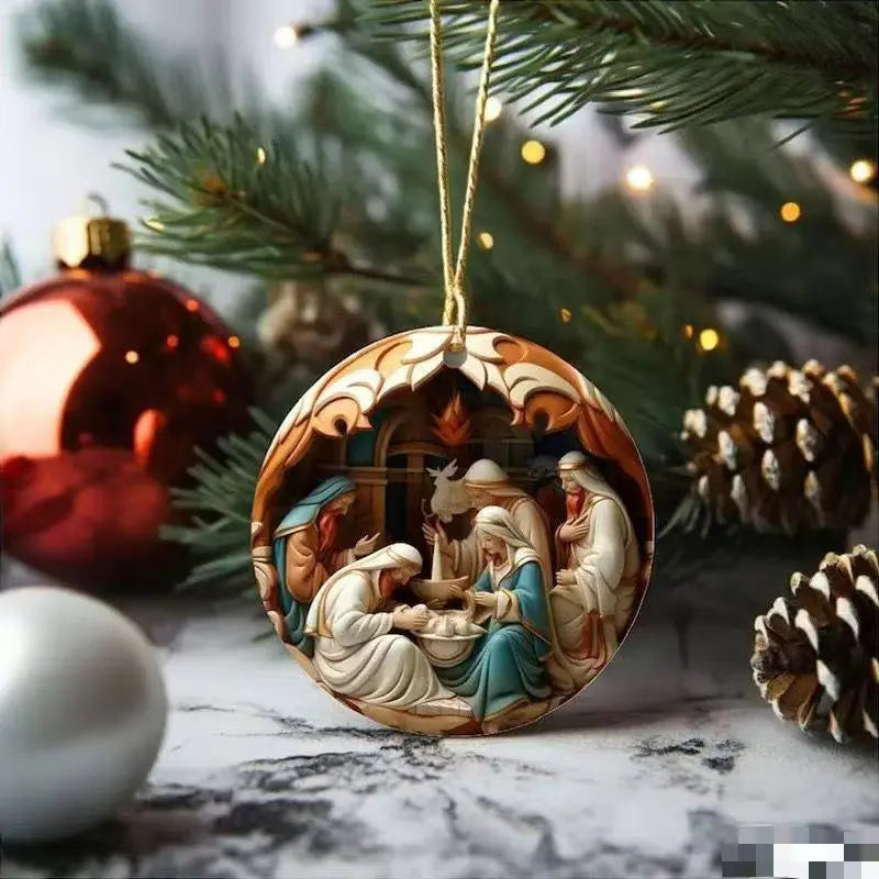 2025 Cross-Border Independent Station Acrylic 3D Effect Christmas Ornaments New Religious Belief Decoration Mayra and Company