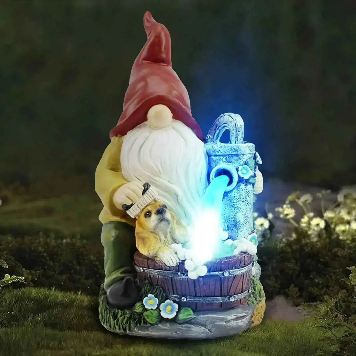 14 Inch Outdoor Garden Dwarf Statue-resin Gnome Statue Lighting Wizard Solar Led Light Welcome Sign Gnome Yard Lawn Large Figurine
