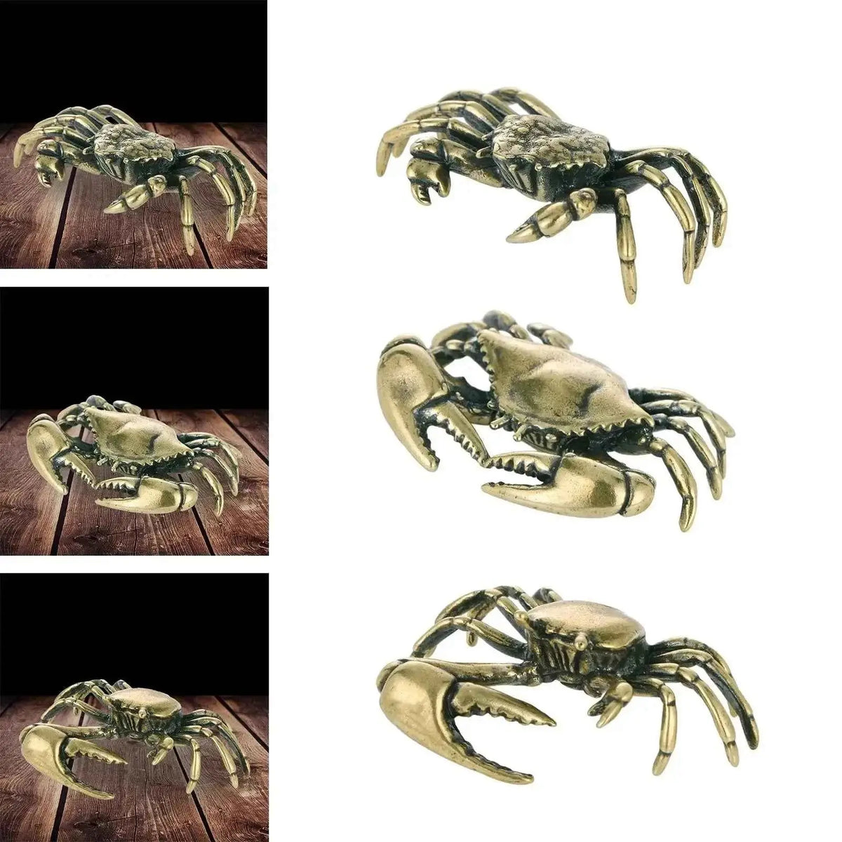 Brass Crab Figurine Artistic Home or Office Table Decoration Vintage Lovely Fish Tank Ornaments Collectable Animal Ornament