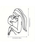 Couple Kissing (Long Hair Lady) Metal Wall Art