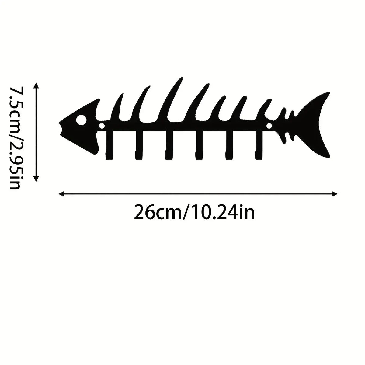 Metal Wall Hooks Organizer, Fishbone Key Holder & Decorative Wall Decor Mayra and Company