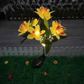 Garden Solar Lamp LED Artificial Orchid Flower Outdoor Decoration